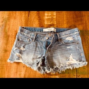 Abercrombie & Fitch distressed denim shorts